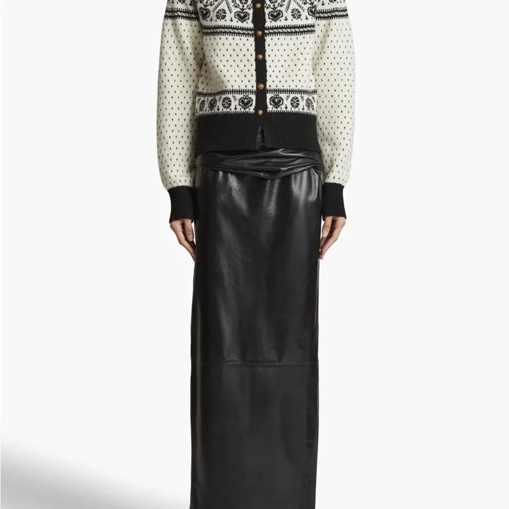 KHAITE Black and Cream Patterned Cardigan - Picture 8 of 8